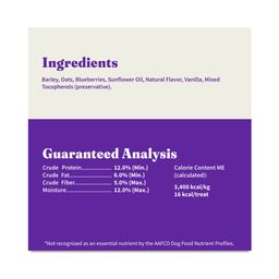 Plant Based Biscuit Dog Treats, Oats N’ Blueberry