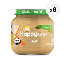 Happy Baby Stage 1 Organic Food Jars, Pears