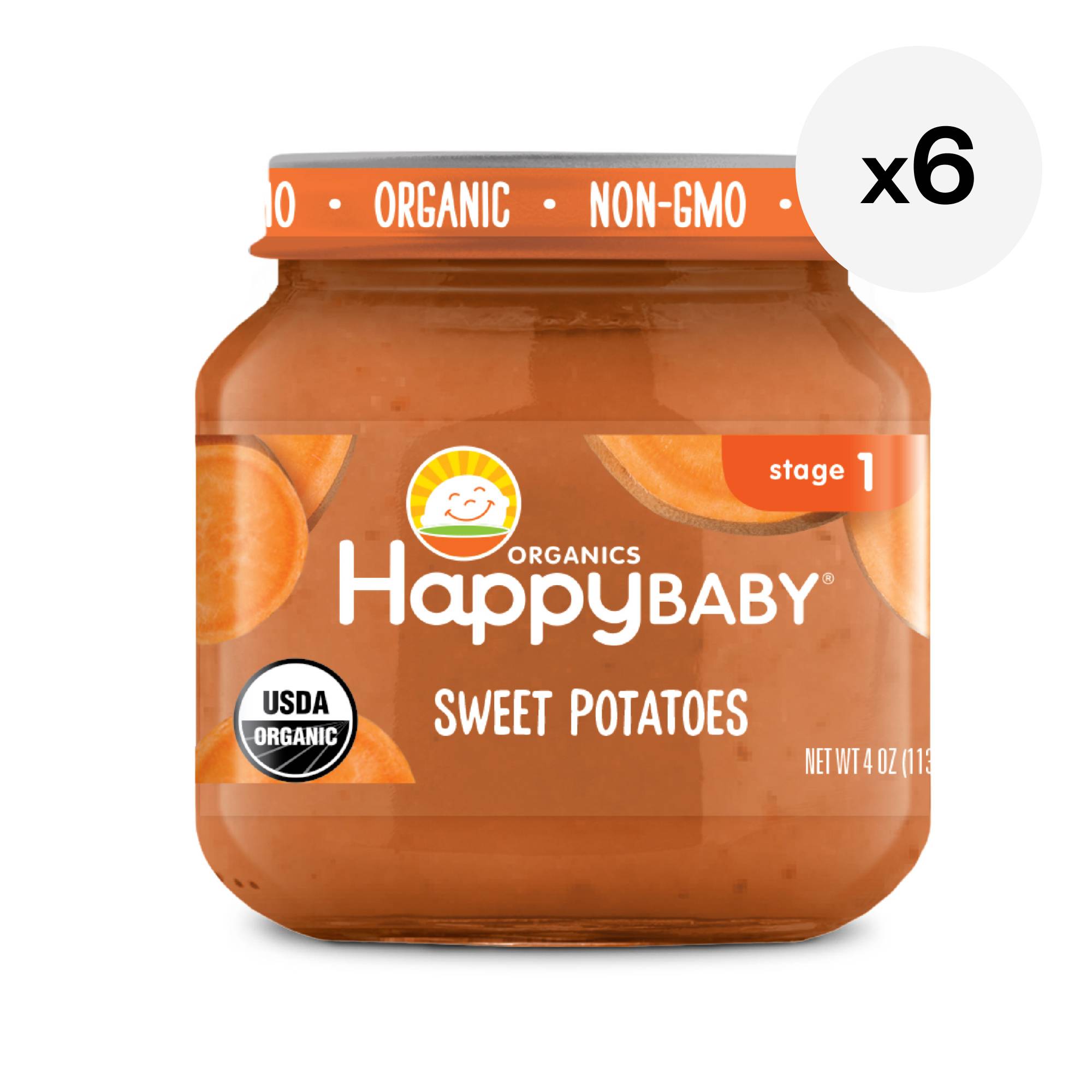Happy Baby Stage 1 Organic Food Jars, Sweet Potatoes