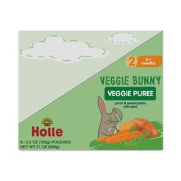 Veggie Bunny Baby Food, Carrot & Sweet Potato with Peas