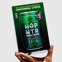 Non-Alcoholic Sparkling Hop Water, Double Hopped with Stone IPA