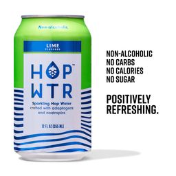 Non-Alcoholic Sparkling Hop Water, Lime