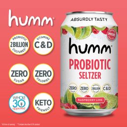 Probiotic Seltzer, Raspberry Lime