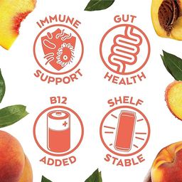 Zero Sugar Probiotic Kombucha, Peach Tea