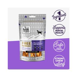 Free Ranger Braided Beef Bully Stix Dog Chew Treats
