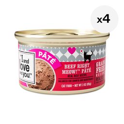 Wet Cat Food, Beef, Right Meow! Pâté, Multipack