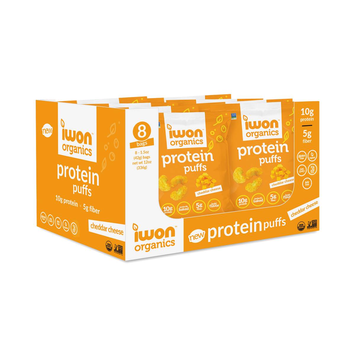 Organic Protein Puffs, Cheddar Cheese, Snack Pack
