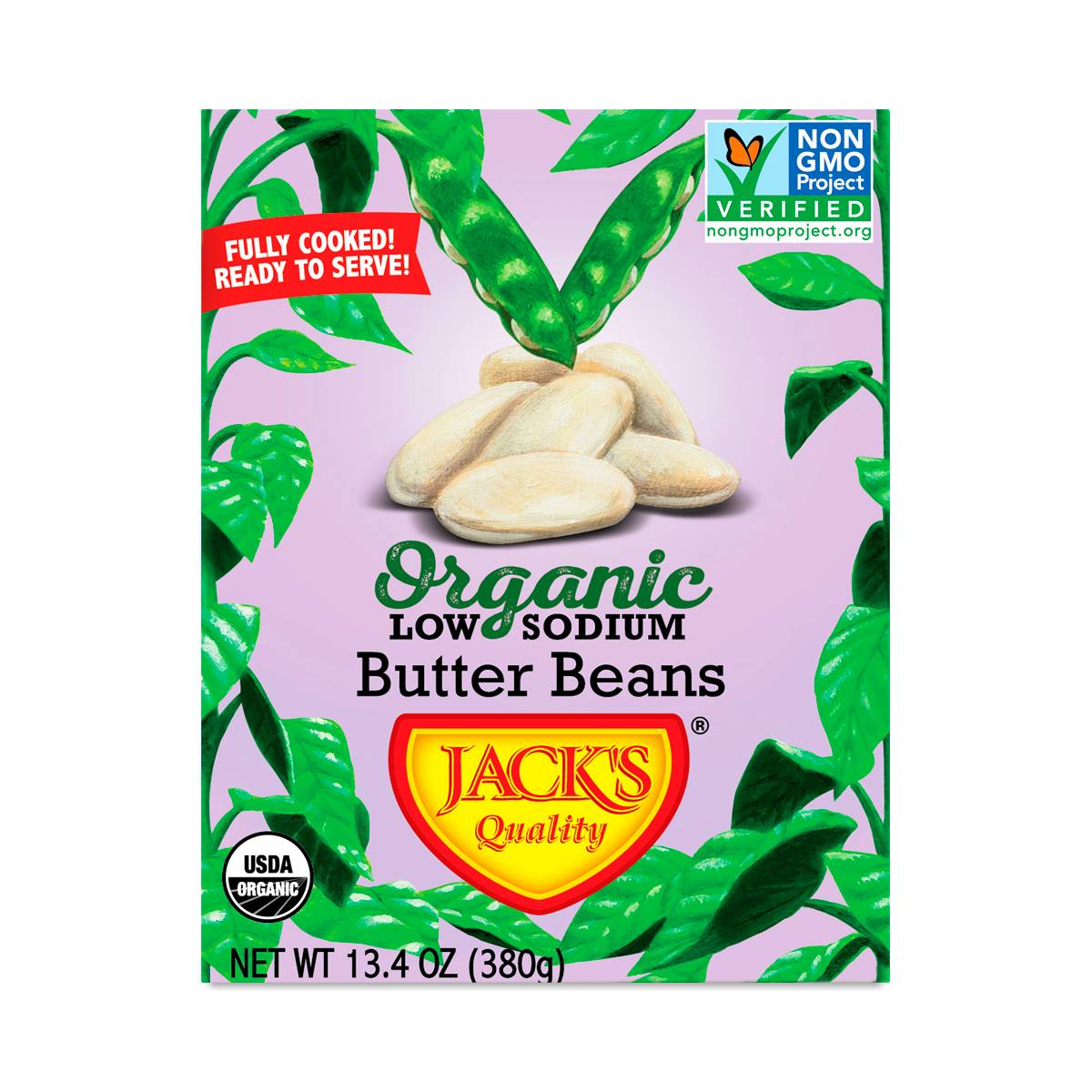 Organic Butter Beans, Low Sodium