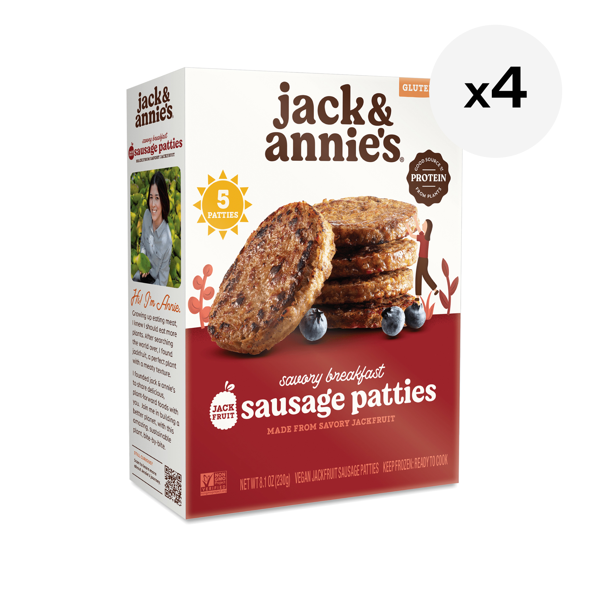 jack & annie's Savory Breakfast Jack Sausage Patties, 4 Pack