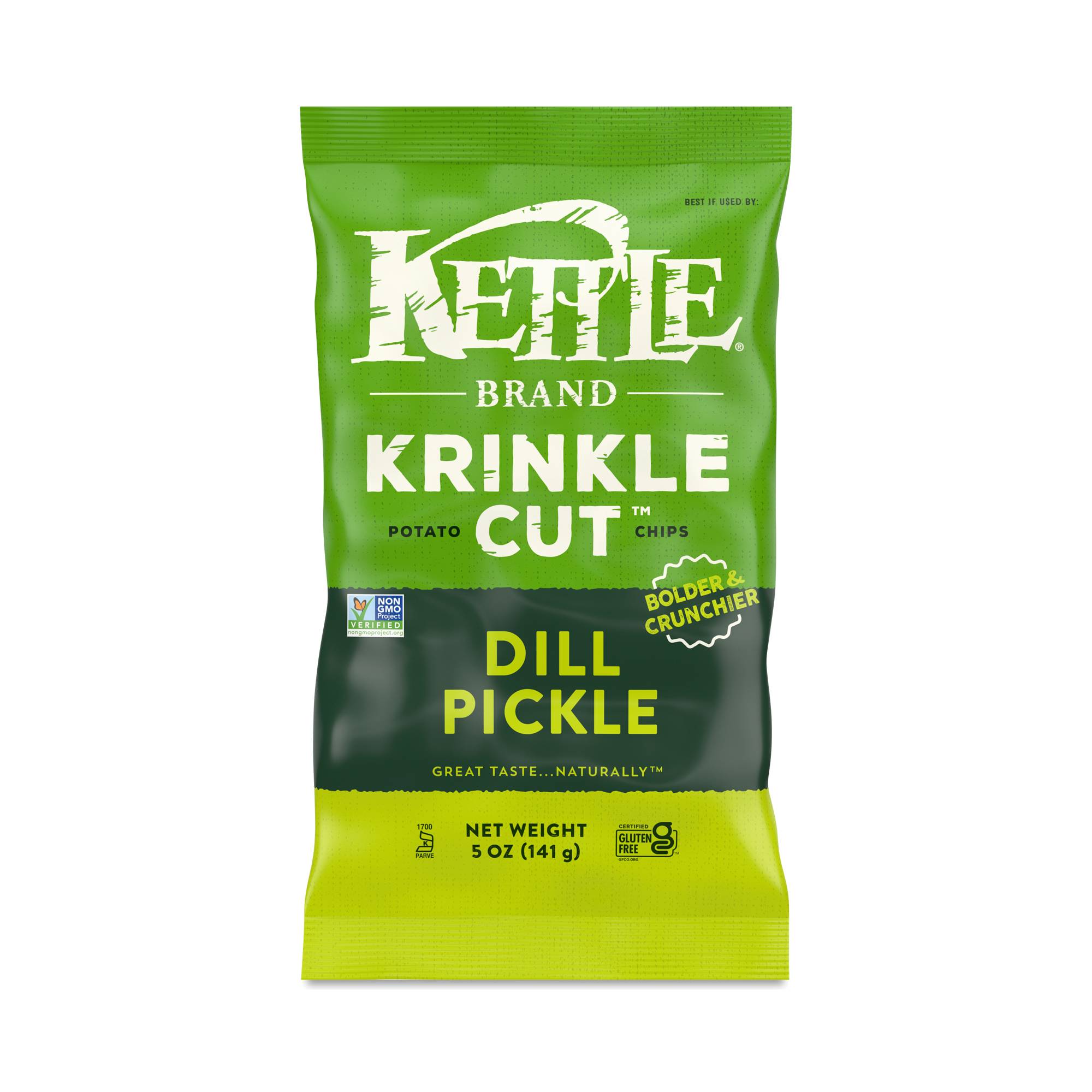 Krinkle Cut Potato Chips, Dill Pickle