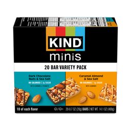 Mini Bars, Dark Chocolate Nuts & Sea Salt, Caramel Almond & Sea Salt