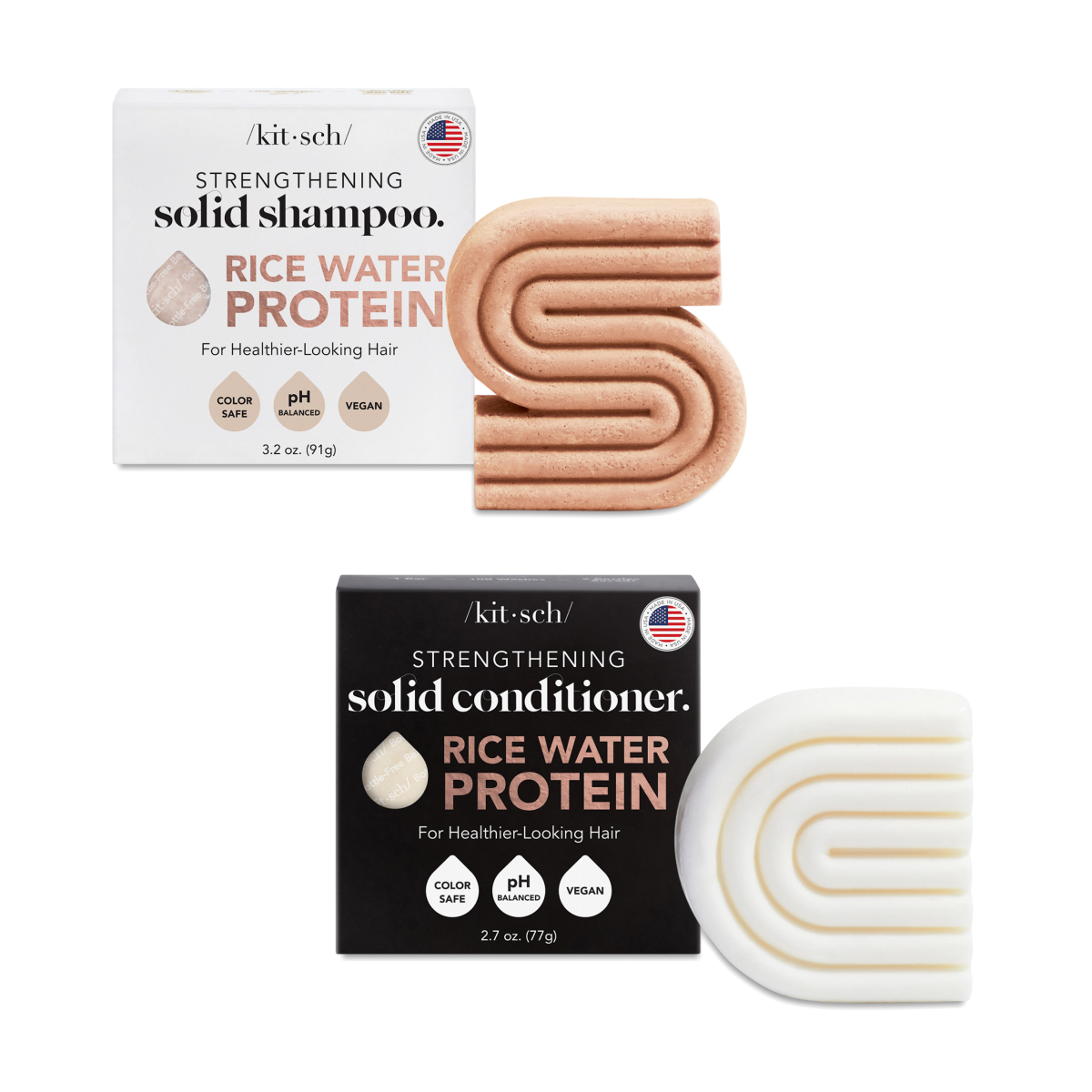 Kitsch Rice Water Protein Shampoo & Conditioner Bar Bundle