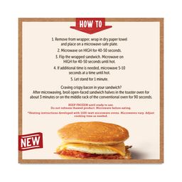 Breakfast Sandwich, Bacon & Colby Cheese