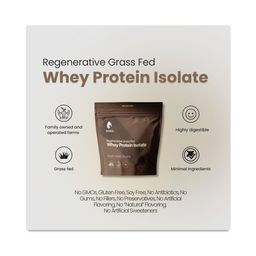 Regenerative Grass Fed Whey Protein Isolate, Raw Chocolate