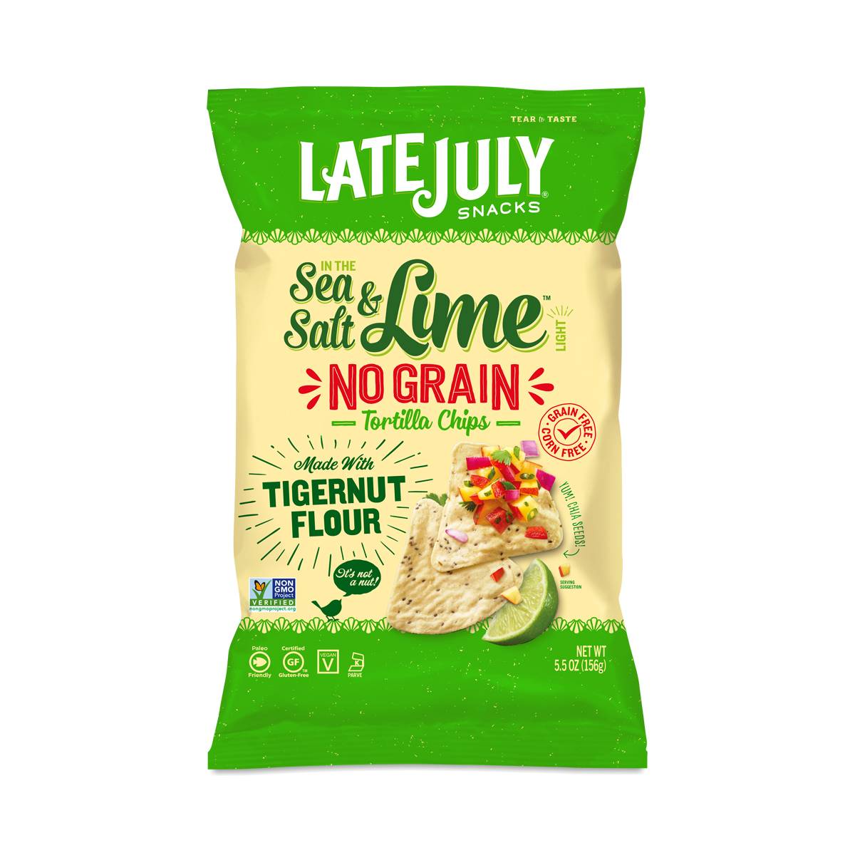Late July Sea Salt & Lime No Grain Tortilla Chip Thrive Market