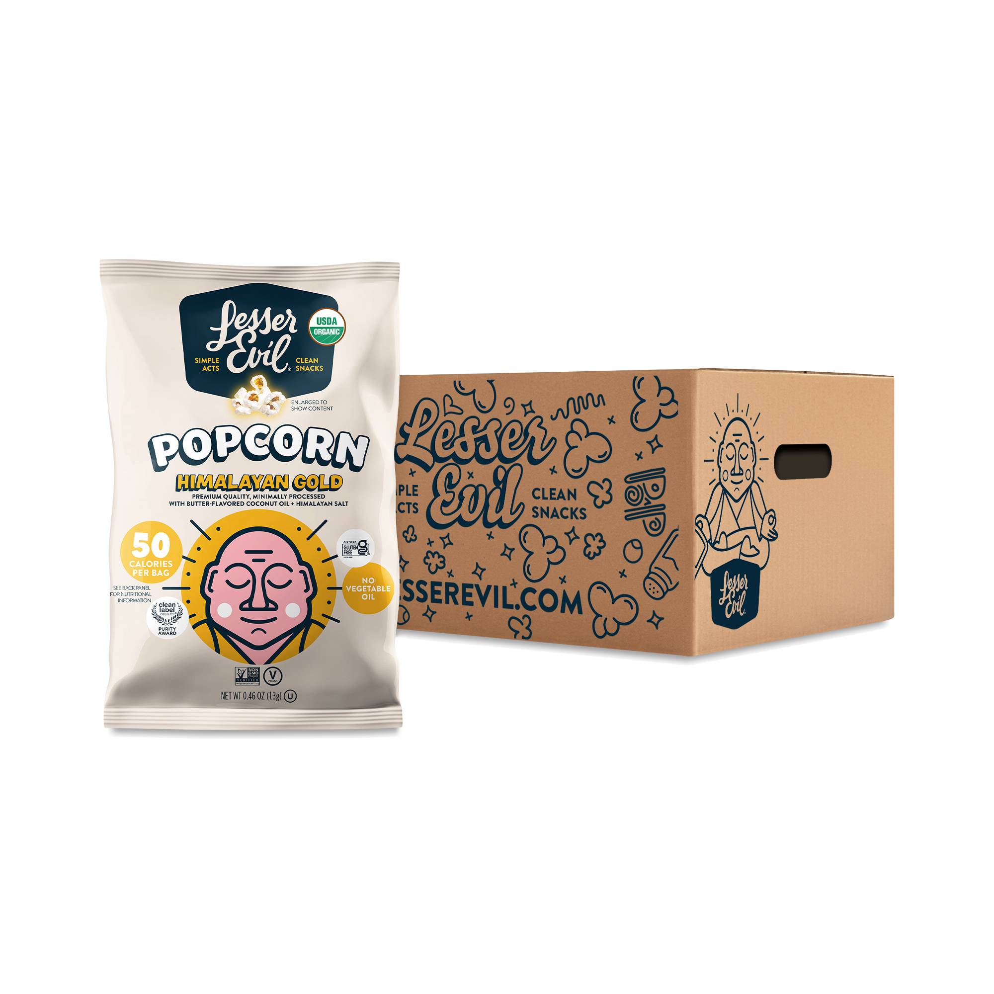 Organic Popcorn, Himalayan Gold, Snack Pack