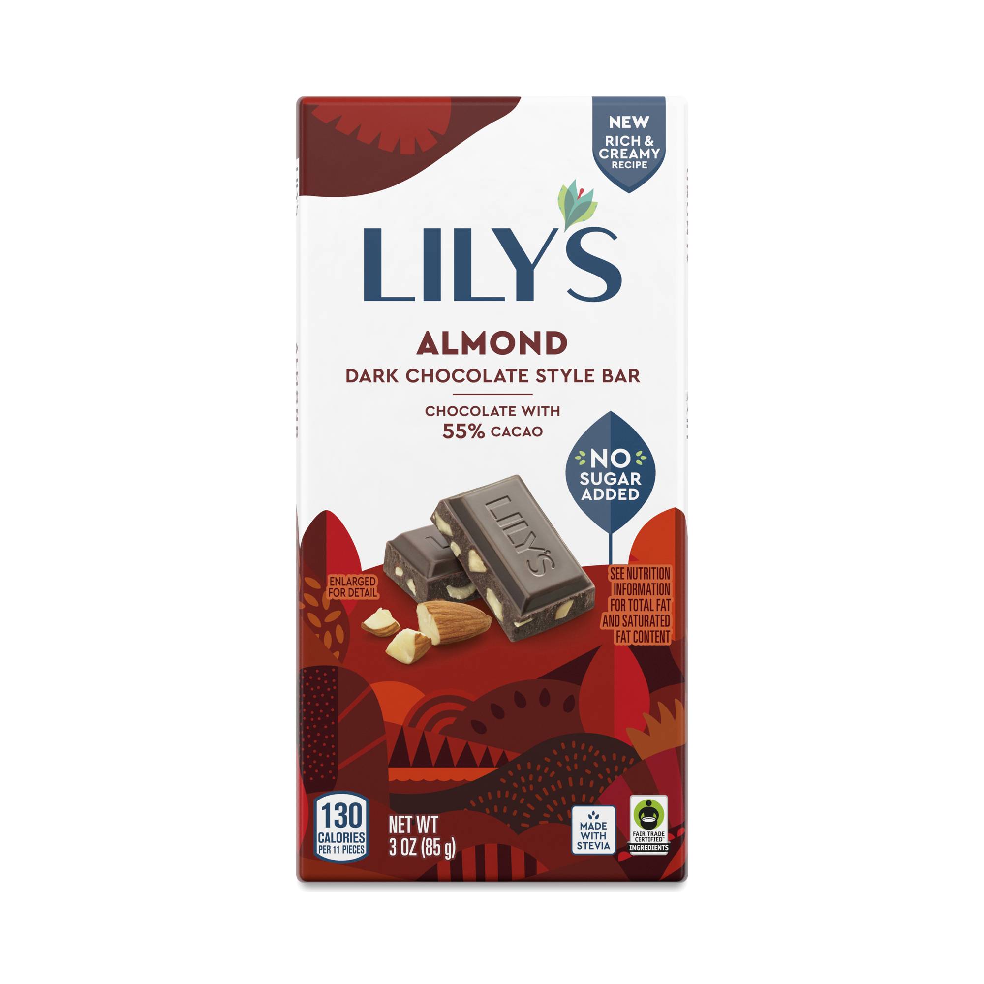 Almond Dark Chocolate Style Bar, 55% Cacao