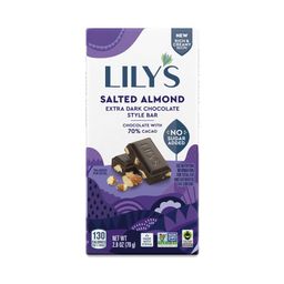 Salted Almond Extra Dark Chocolate Style Bar, 70% Cacao
