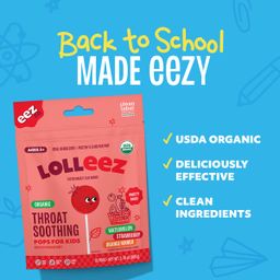 Lolleez Organic Throat Soothing Pops for Kids, Variety Pack