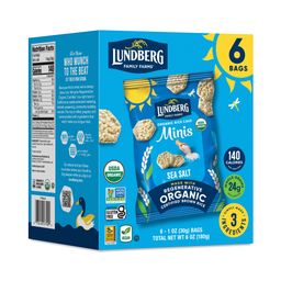Organic Rice Cake Minis, Sea Salt, Snack Packs