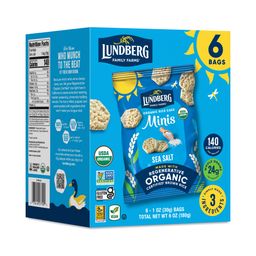 Organic Rice Cake Minis, Sea Salt, Snack Packs