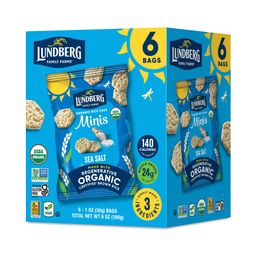 Organic Rice Cake Minis, Sea Salt, Snack Packs