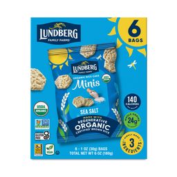 Organic Rice Cake Minis, Sea Salt, Snack Packs