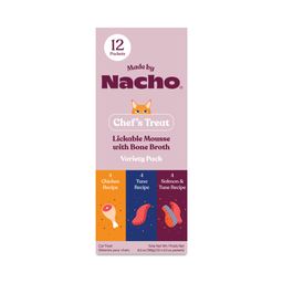 Lickable Mousse Cat Treats with Bone Broth, Variety Pack