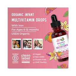 Infant Multivitamin with Iron Liquid Drops, Orange Vanilla