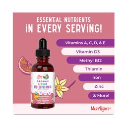 Infant Multivitamin with Iron Liquid Drops, Orange Vanilla