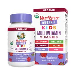 Kids Organic Multivitamin Gummies, Mixed Berry & Cherry