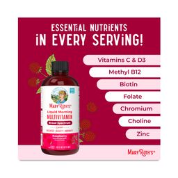 Morning Multivitamin Liquid, Raspberry, 15.22 oz