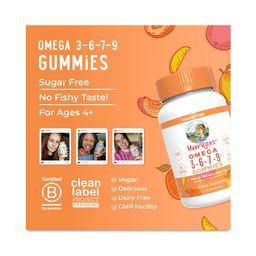 Omega 3-6-7-9 Gummies, Peach Mango Apricot, 120 ct