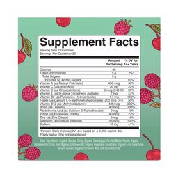 Women's Organic Multivitamin Gummies, Cherry & Raspberry