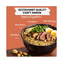 Ramen Soup Pack Made with Organic Noodles, Beef Bone Broth