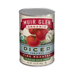 Organic Diced Tomatoes, Fire Roasted with Medium Green Chilies