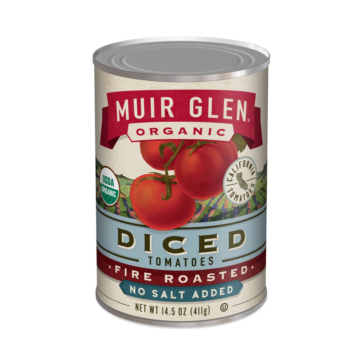 Organic Fire Roasted Diced Tomatoes, No Salt