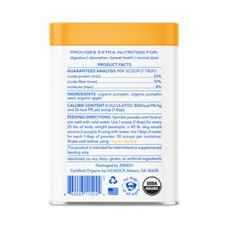 Organic Pumpkin Powder for Dogs, Fiber Supplement & Diarrhea Relief