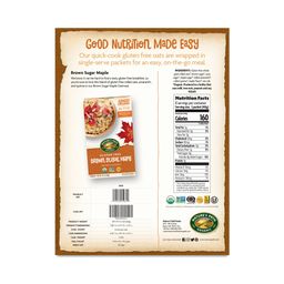 Organic Gluten Free Instant Oatmeal, Brown Sugar Maple