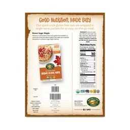 Organic Gluten Free Instant Oatmeal, Brown Sugar Maple