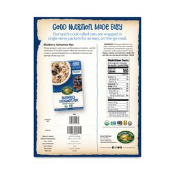 Organic Instant Oatmeal, Blueberry Cinnamon Flax