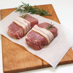 Boneless Pork Loin Chops, Bacon Wrapped with Rosemary