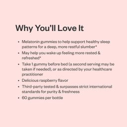 Zero Sugar Melatonin Gummies, Raspberry