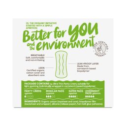 Organic Cotton Pantyliners, Ultra Thin