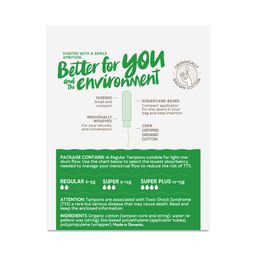 Organic Cotton Tampons with BioCompact Applicator, Regular