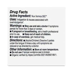 Organic Lactose-Free Nux Vomica: Indigestion & Nausea