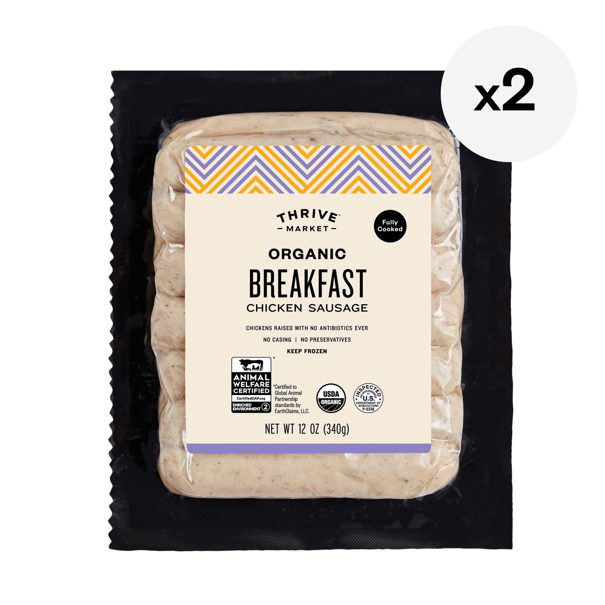 Organic Breakfast Chicken Sausage, 2-pack