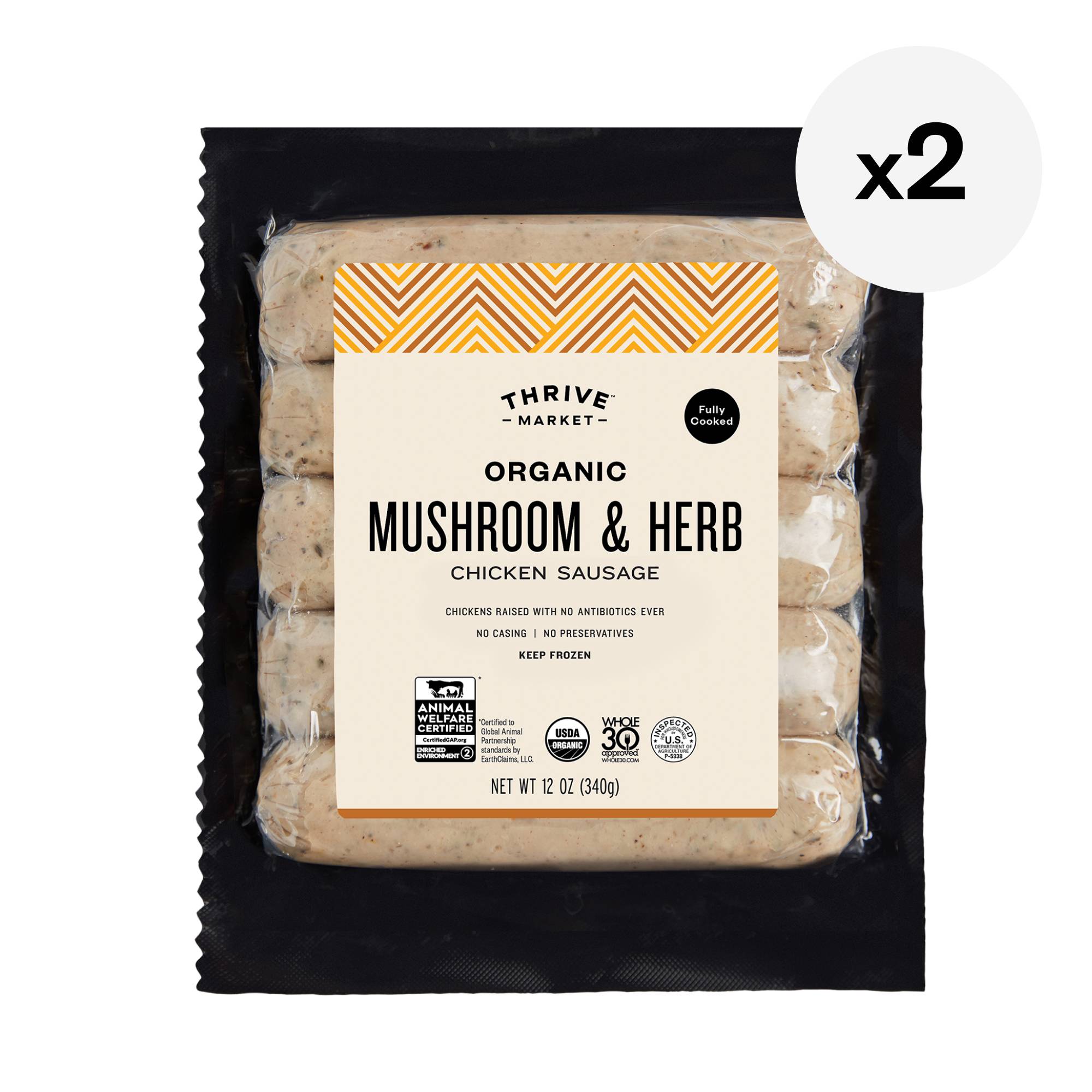 Organic Mushroom & Herb Chicken Sausage, 2-pack