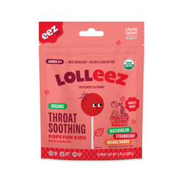 Lolleez Organic Throat Soothing Pops for Kids, Variety Pack