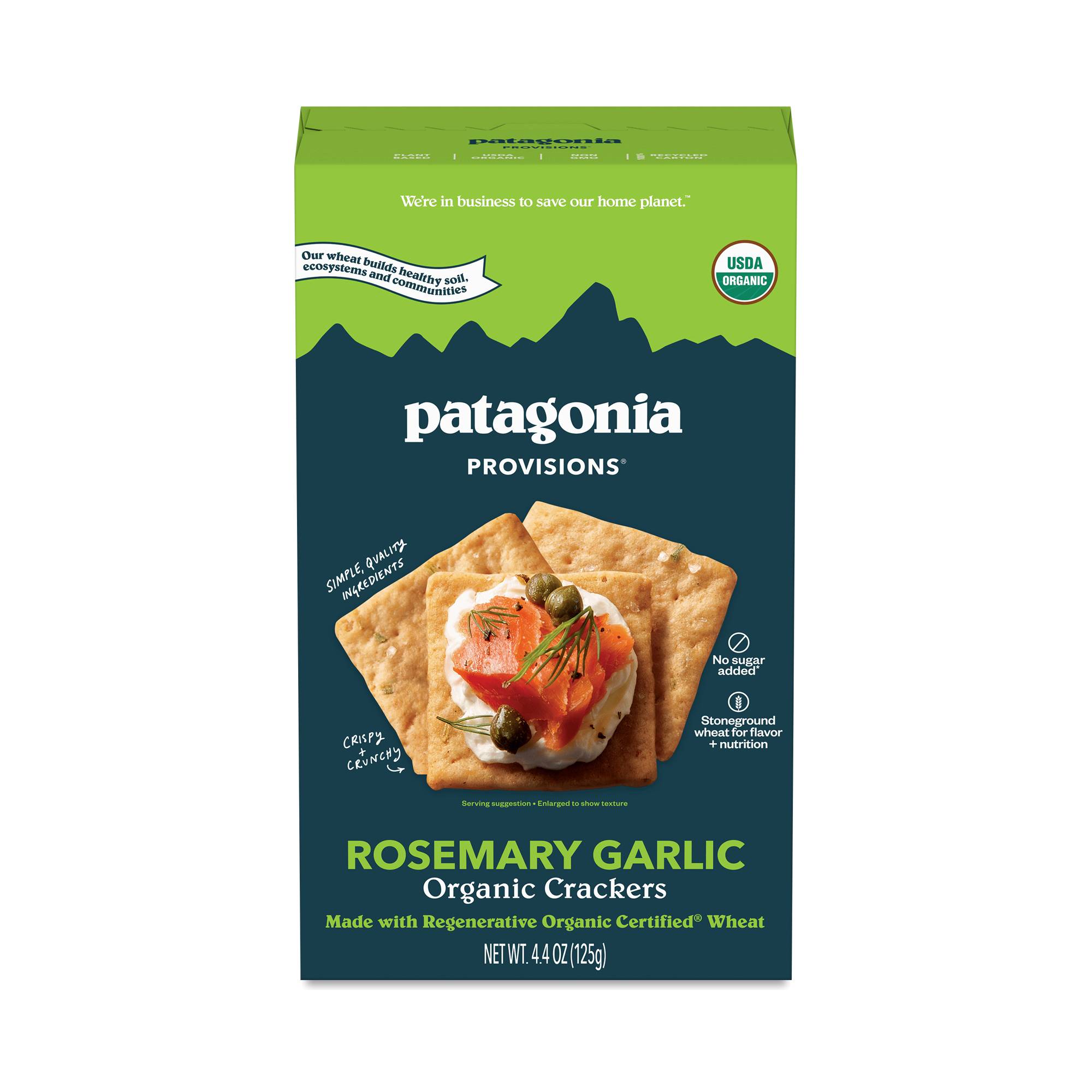 Organic Crackers, Rosemary Garlic